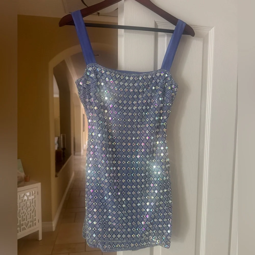 Oh Polly purple diamanté dress - Picture 6 of 8